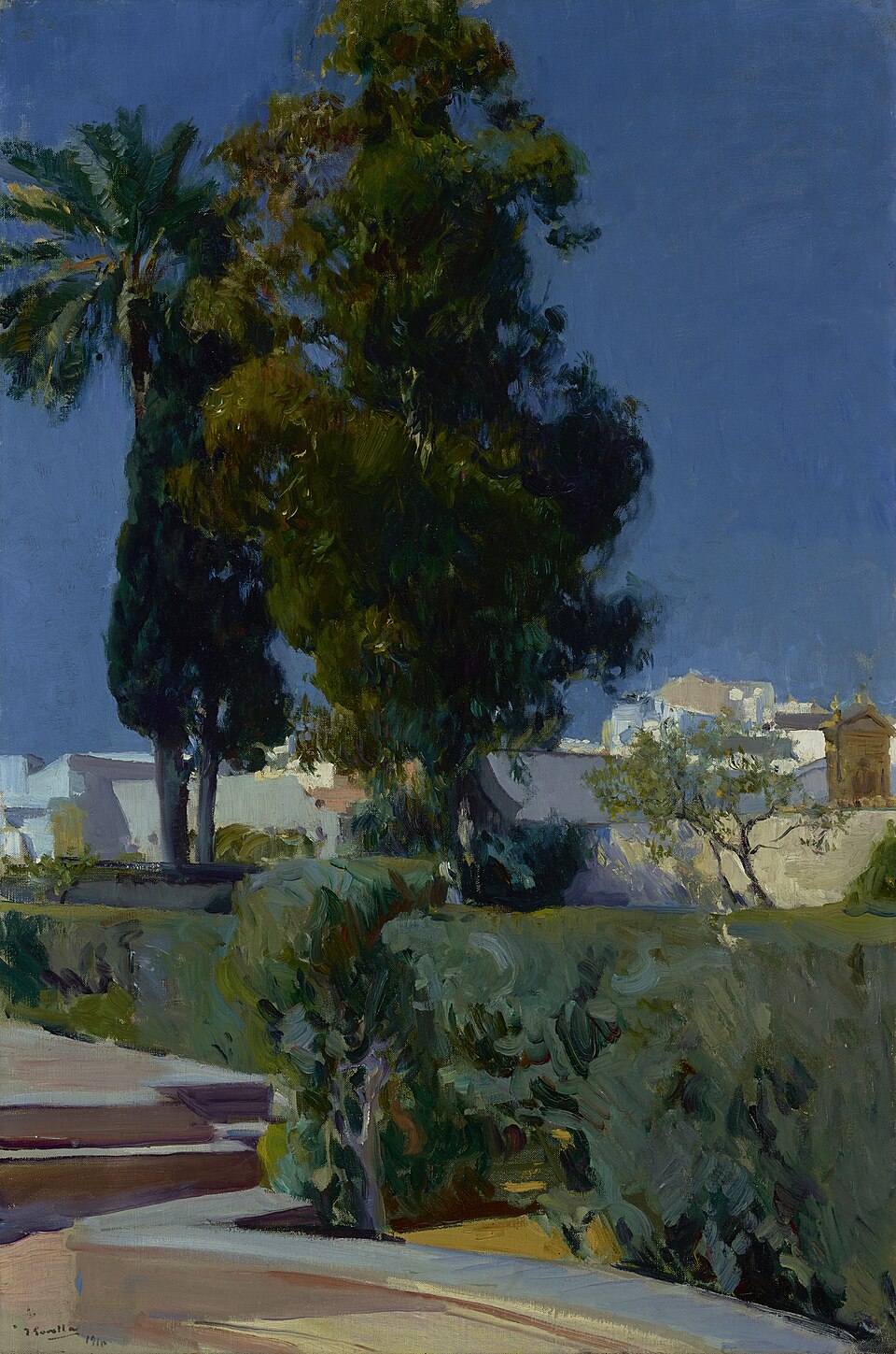 Corner of the Garden, Alcazar, Sevilla — garden painting by Joaquín Sorolla, 1910