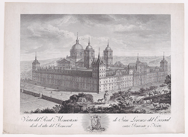 Bird's-eye view of the monastery of El Escorial, from "Views of El Escorial"